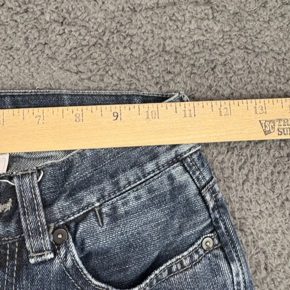 Quiksilver Boys 22 Straight‎ Fit Denim Jeans Distressed Blue Cotton